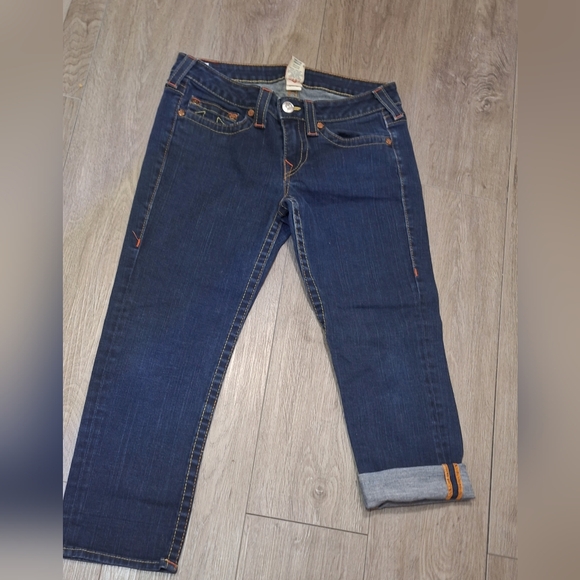 True Religion Jeans size 30 Waist 24 Leg  Stretch 3/4 Jeans - Picture 3 of 9
